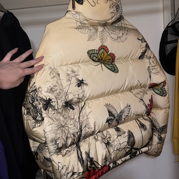 Caille Floral Butterfly Print Moncler Jacket - Picture 4 of 10